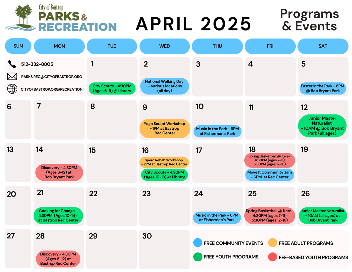 April programs and events